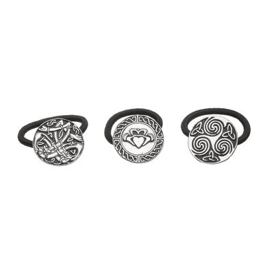 Mullingar Pewter Set of 3 Bobbles With Spiral, Claddagh & Celtic Designs